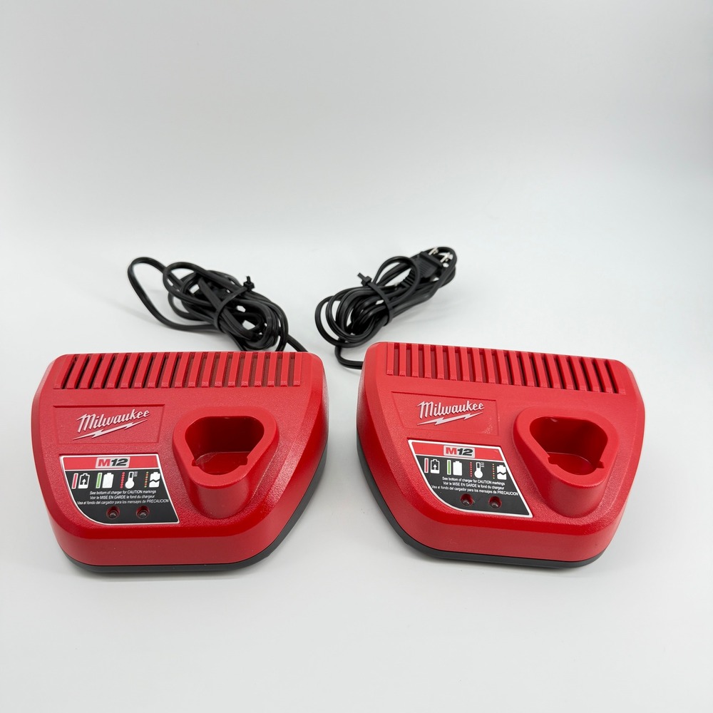 Milwaukee M12 Lithium-Ion Battery Charger Red 2-Pack, 48-59-2401, Tested!